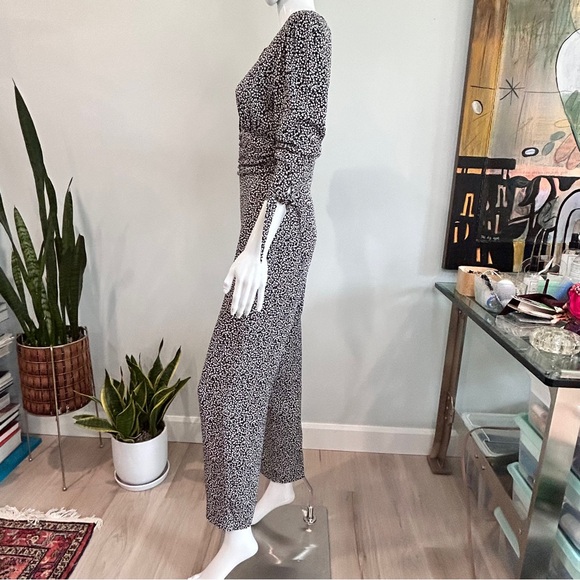 Rouje Wanda Jumpsuit In Black & White Micro Floral - Picture 5 of 15